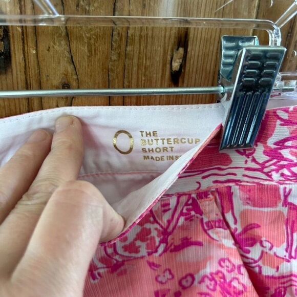 Lilly Pulitzer 0 Shorts Pink Tropical The Buttercup Shorty Scallop Rule Breakers - Picture 7 of 12